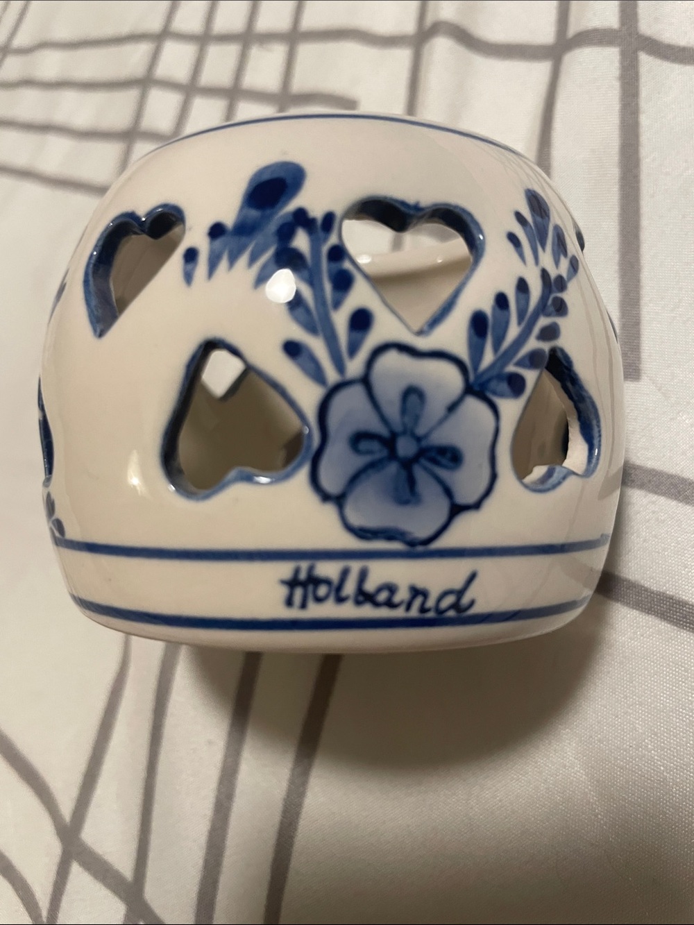 Hand-Painted Blue & White Delft Luminary Tealight Holder TS HOLLAND